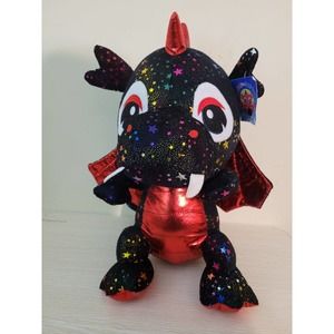 Caravan Softtoys shiny Black & Red Glitter Dragon